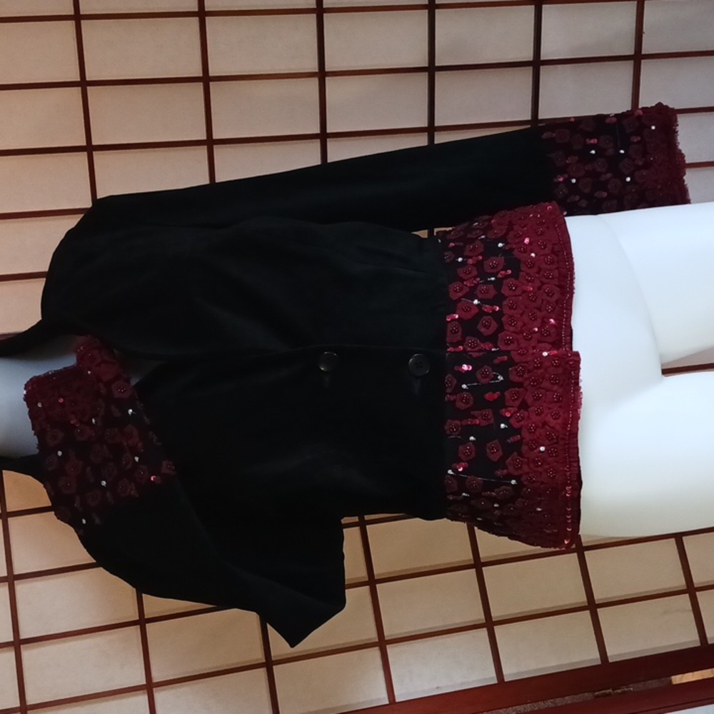 VINTAGE BETSEY JOHNSON beaded suede leather jacket